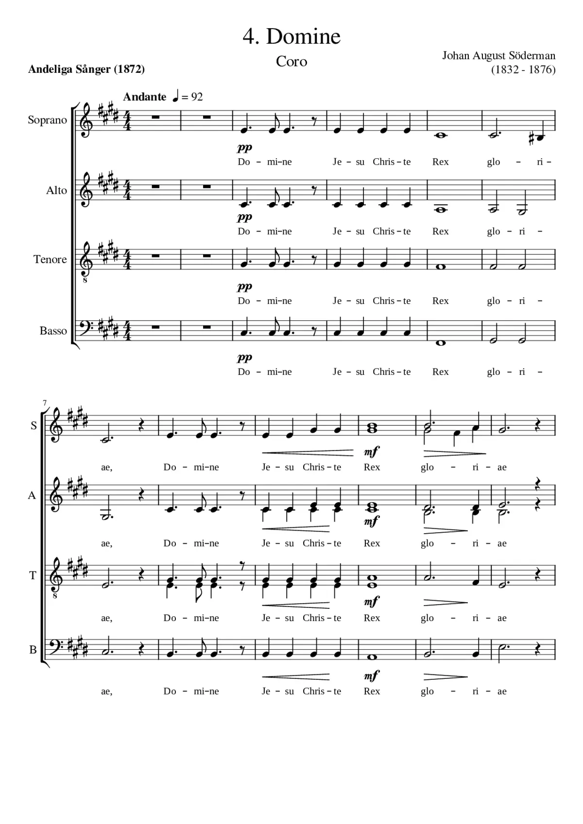 Domine Jesu Christe (4 from 'Andliga sånger') - Page 1