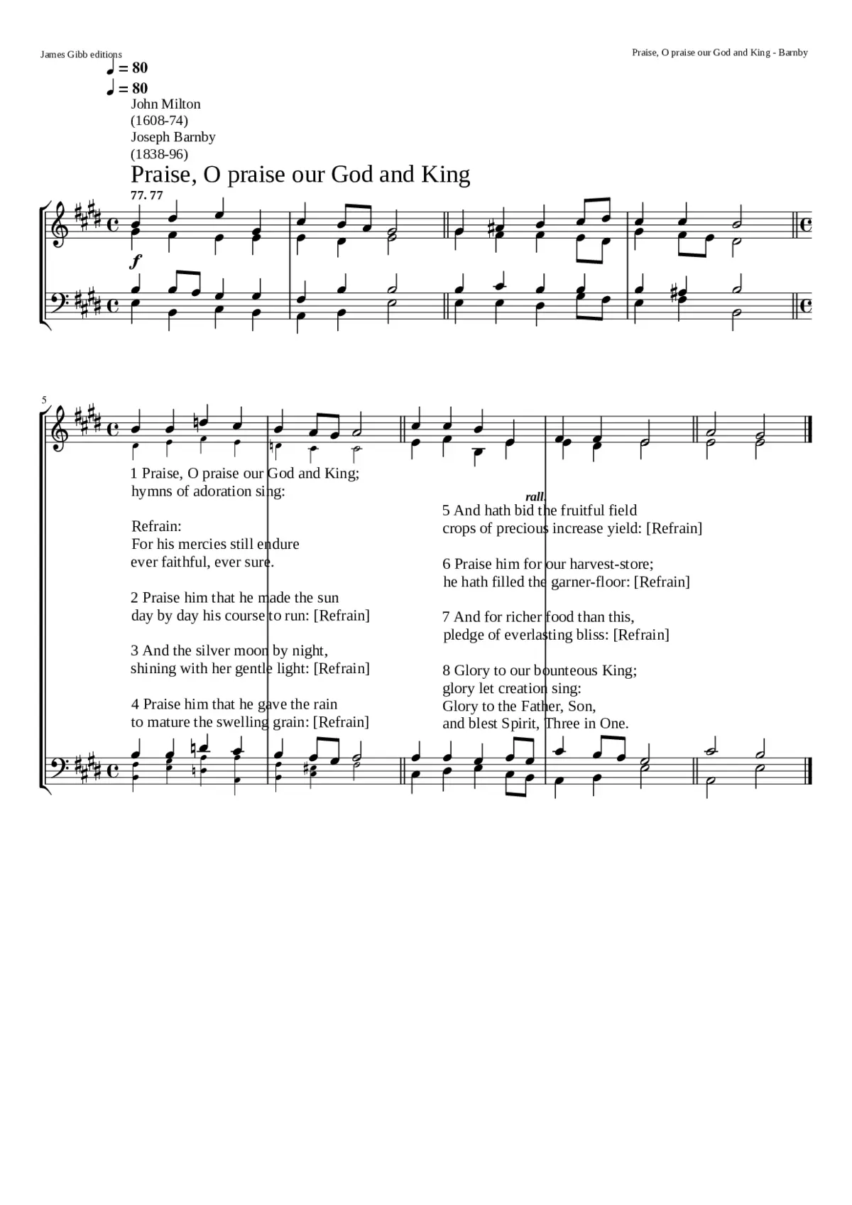 Praise O praise our God and King - Page 1