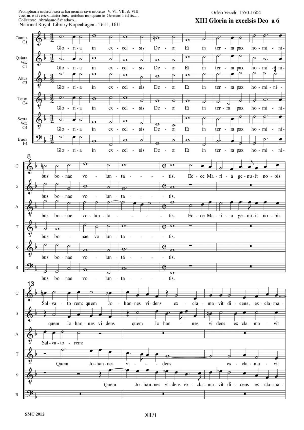 Gloria in excelsis Deo a 6 - Page 1