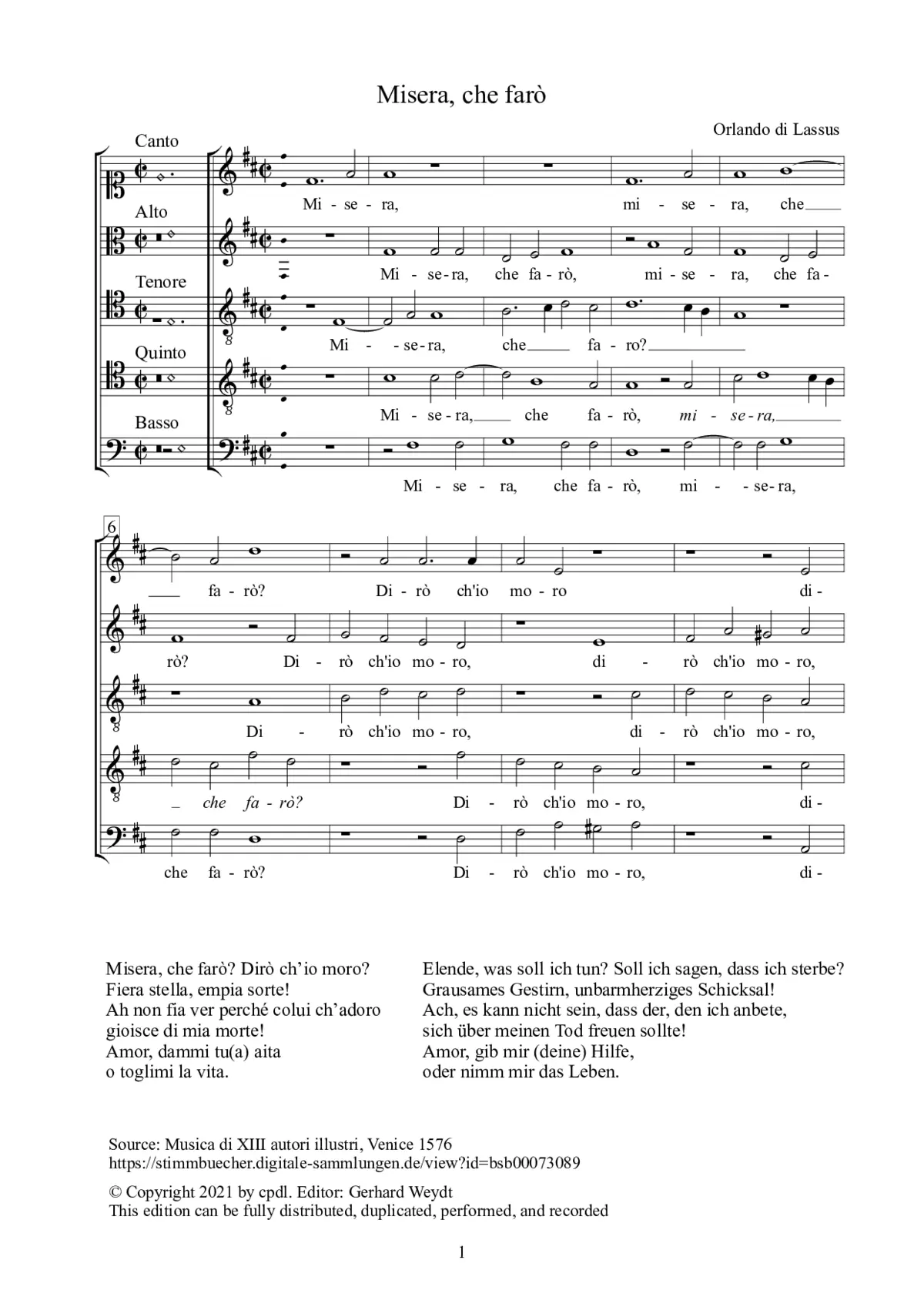 Misera, che farò - Page 1