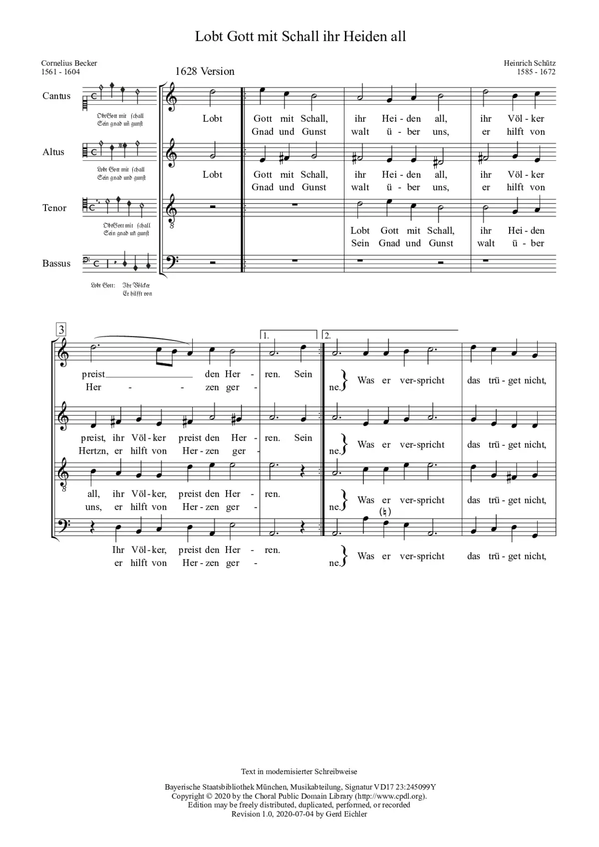 Lobt Gott mit Schall, SWV 215 - Page 1