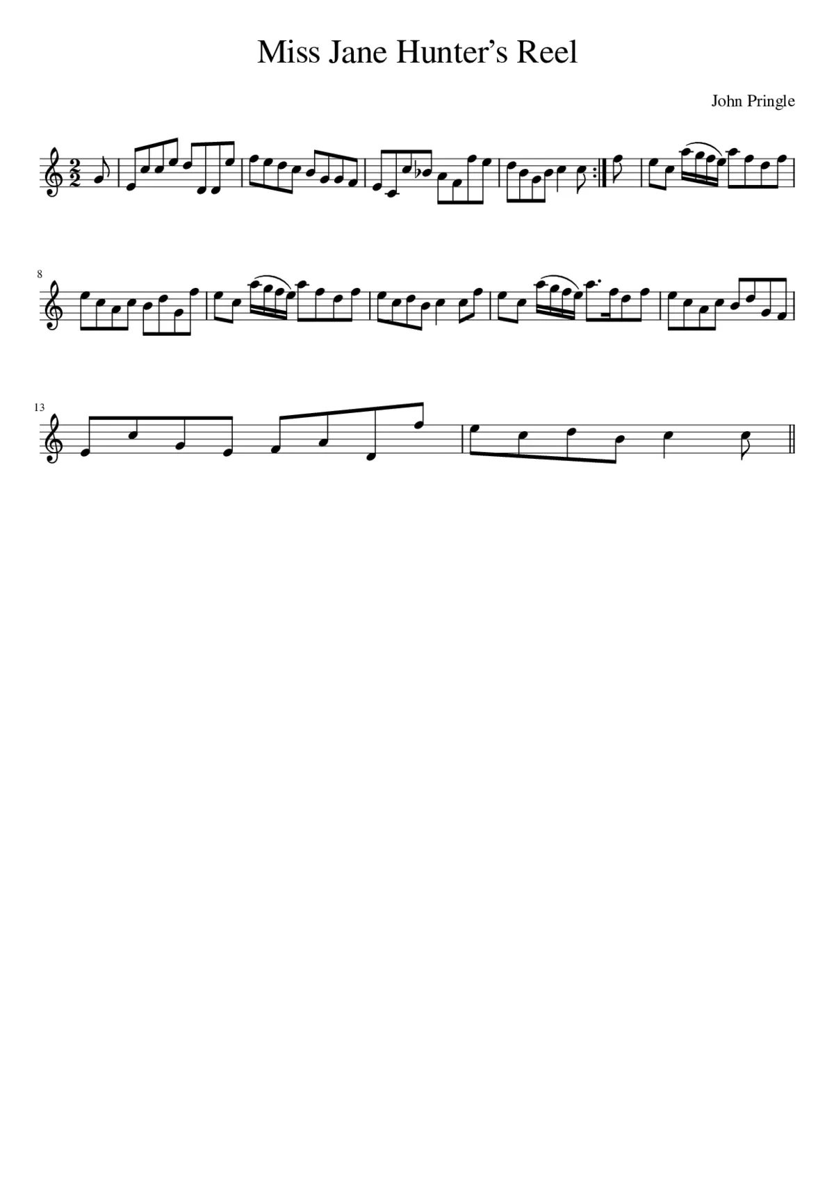 Miss Jane Hunters Reel - Page 1