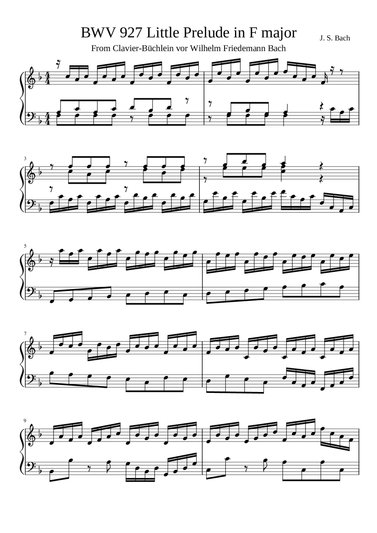 Prélude No. 4 in F Major BWV 927 - Page 1