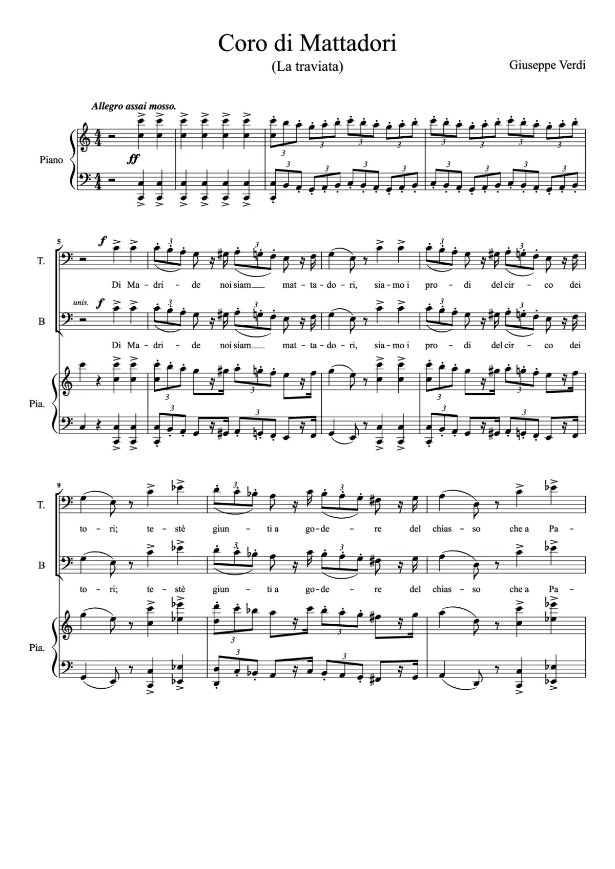 Coro di Matadori - Page 1