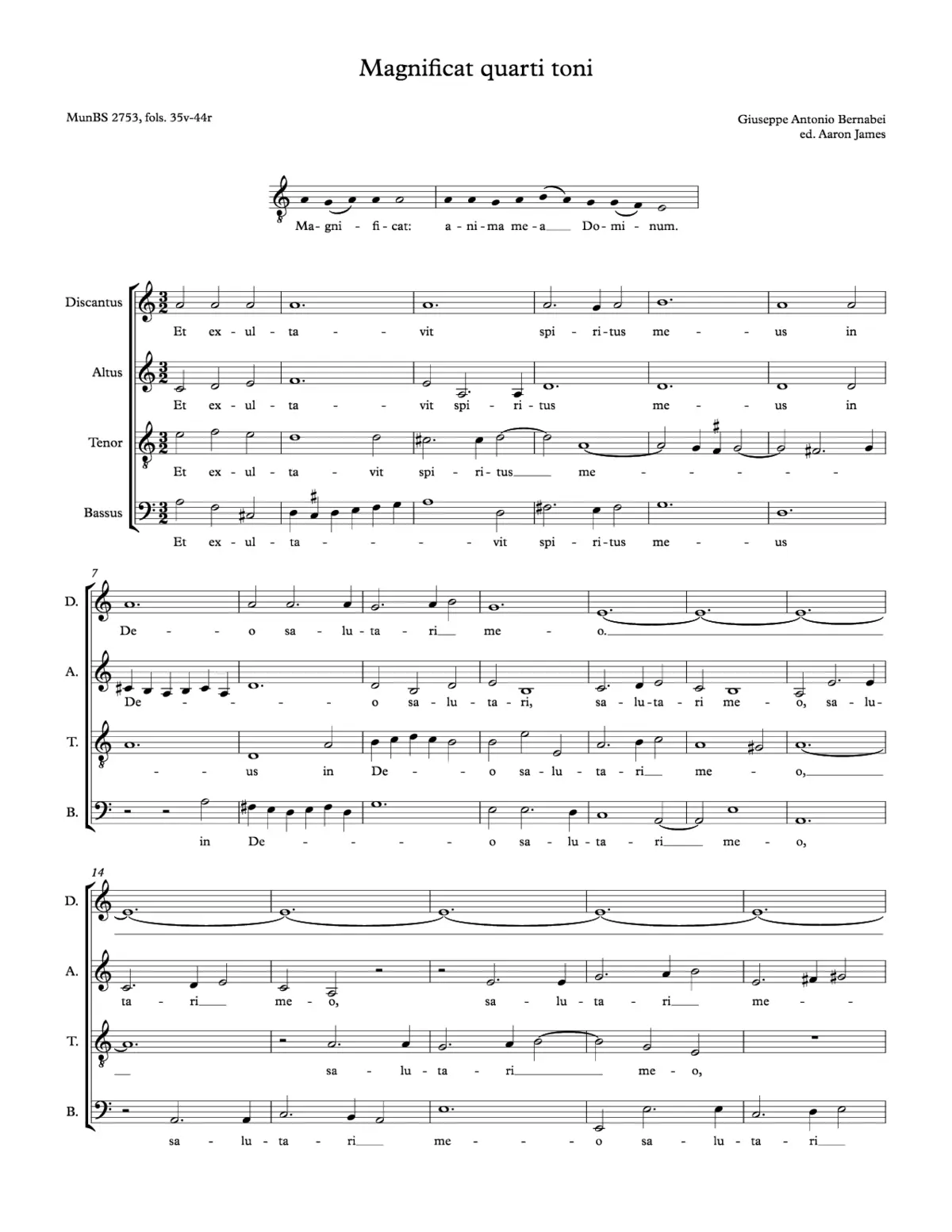 Magnificat quarti toni - Page 1