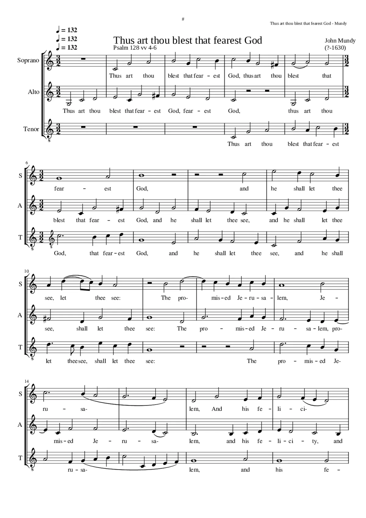 Thus art thou blest that fearest God - Page 1