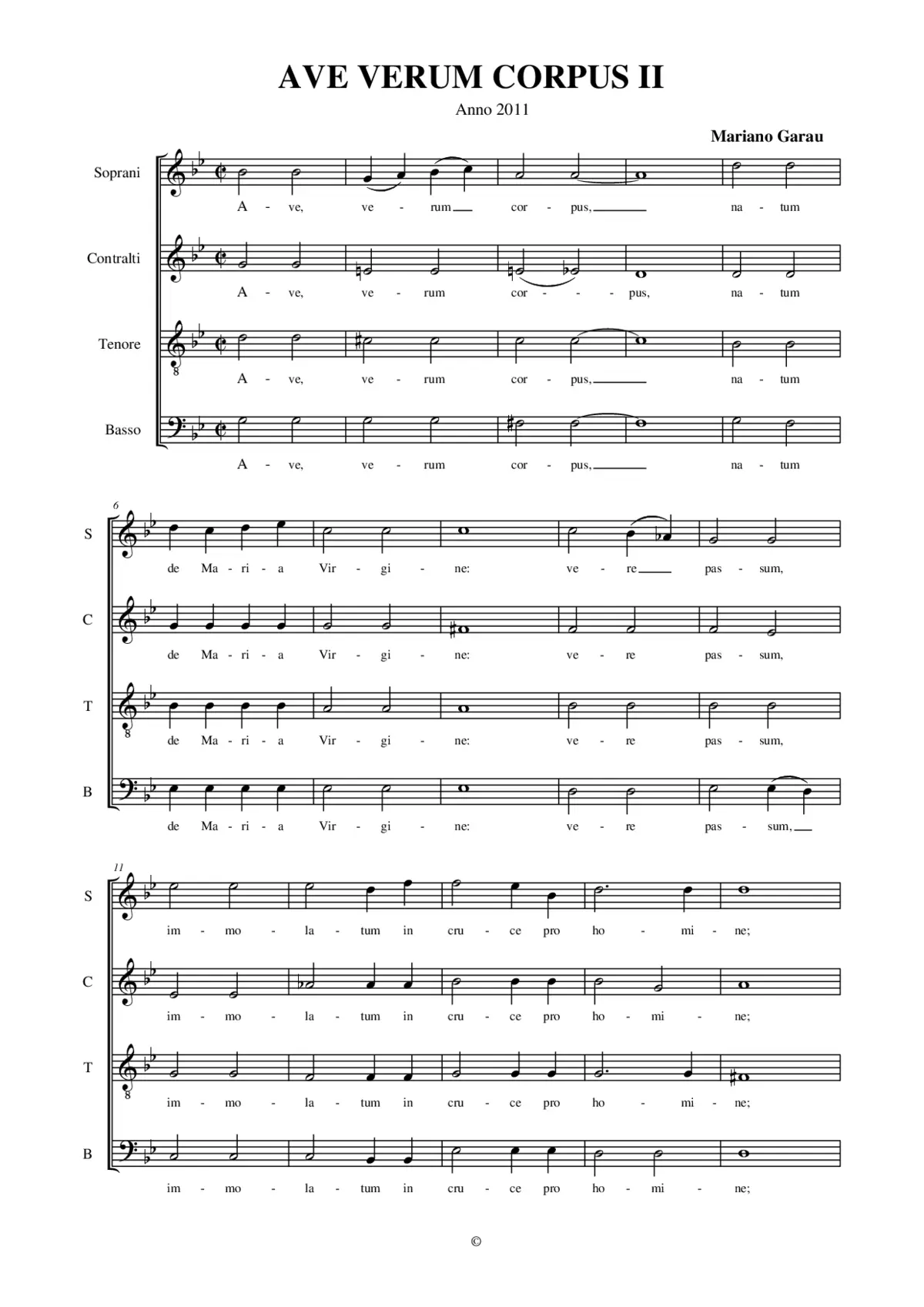 Ave verum corpus II (2011) - Page 1