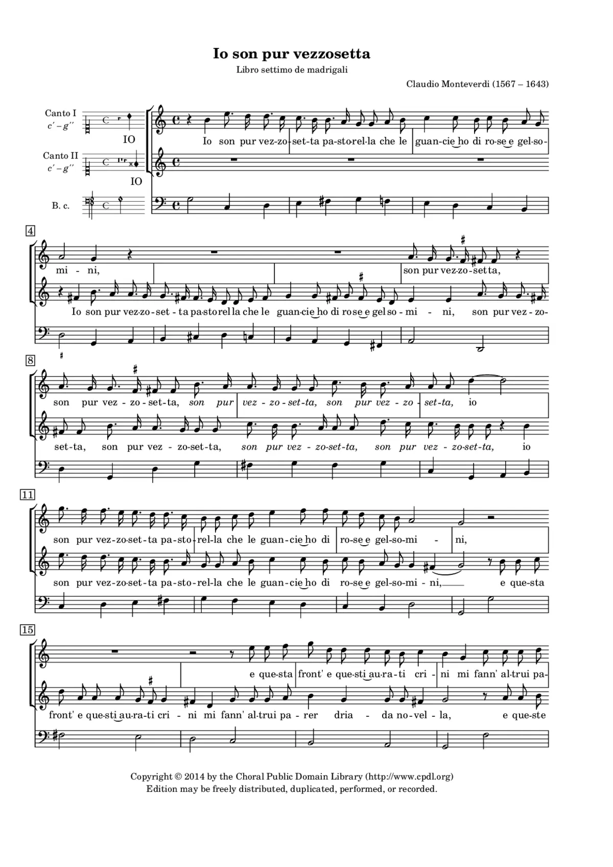 Io son pur vezzosetta - Page 1