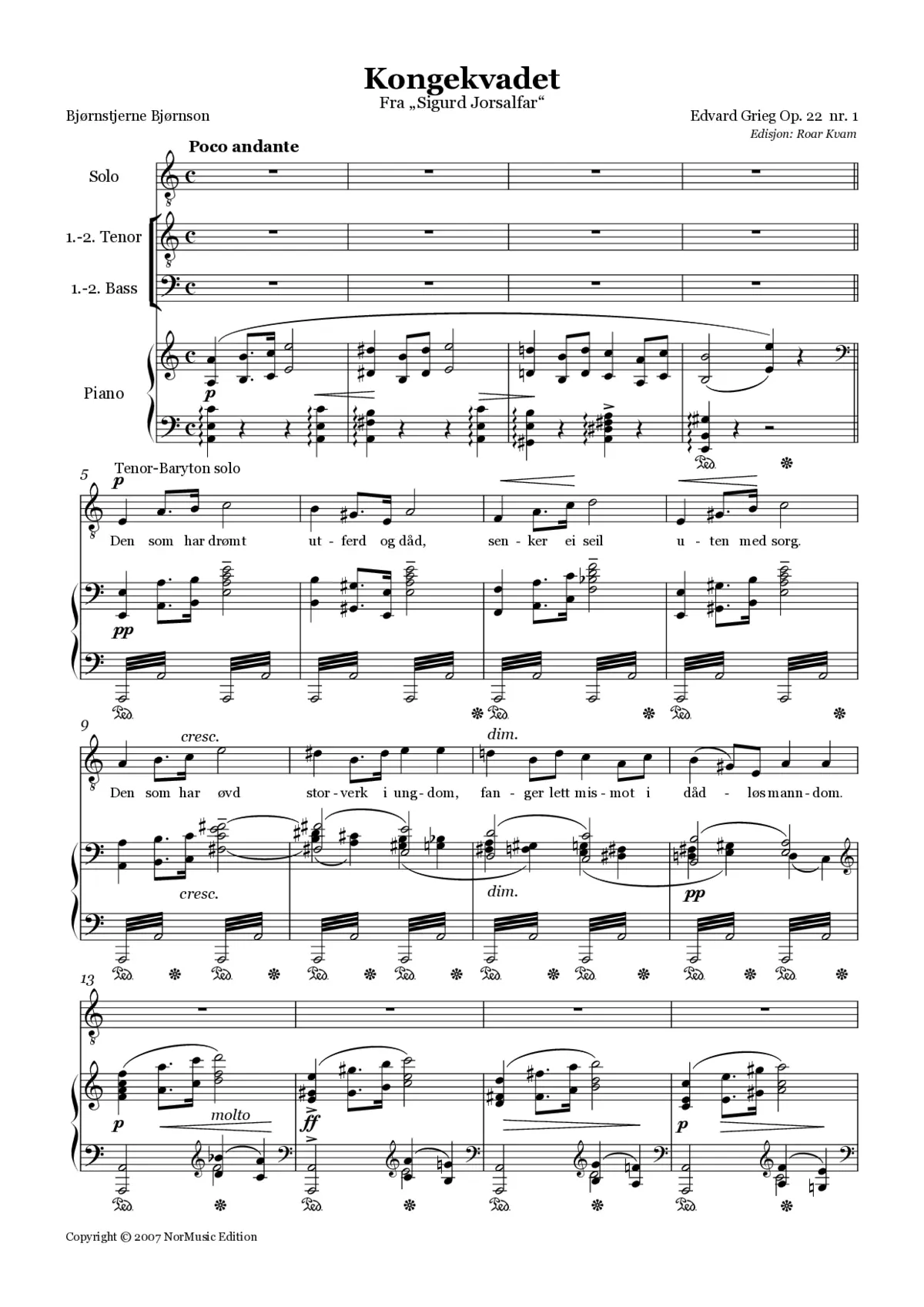 Kongekvadet, Op. 22, No. 1 - Page 1