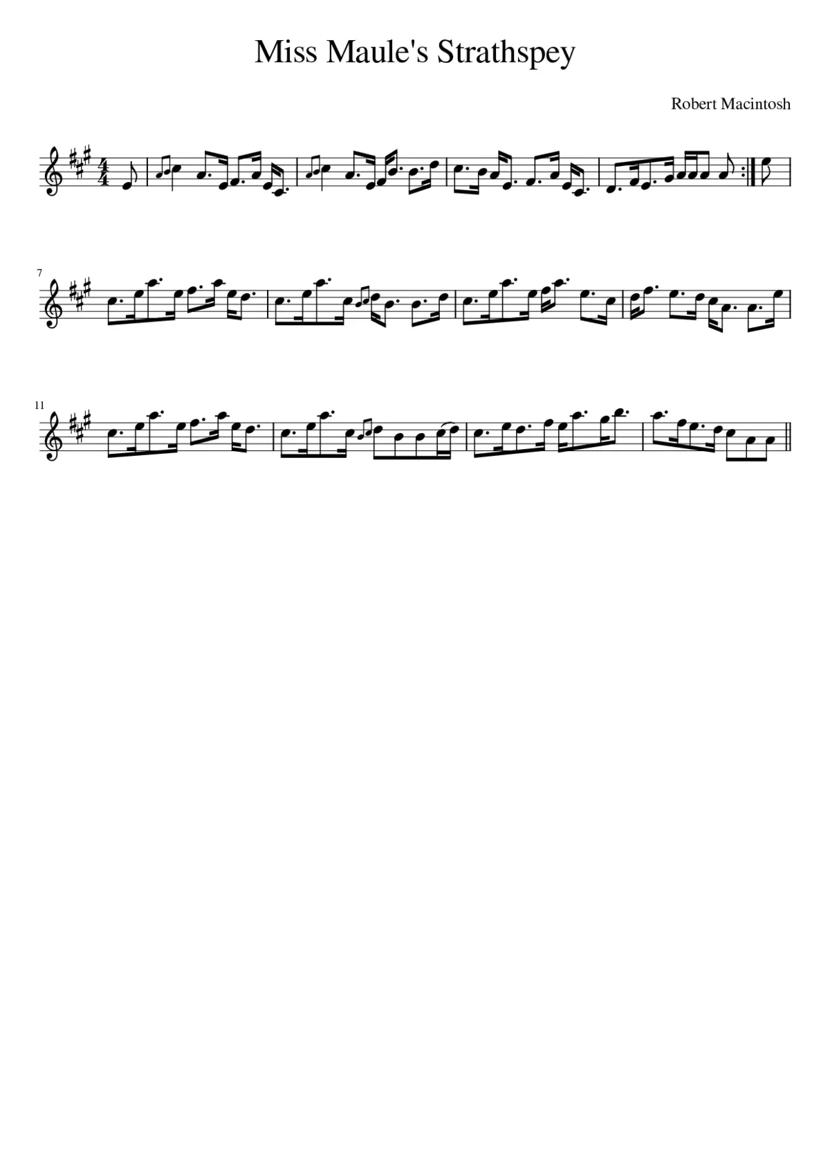 Miss Maule's Strathspey - Page 1
