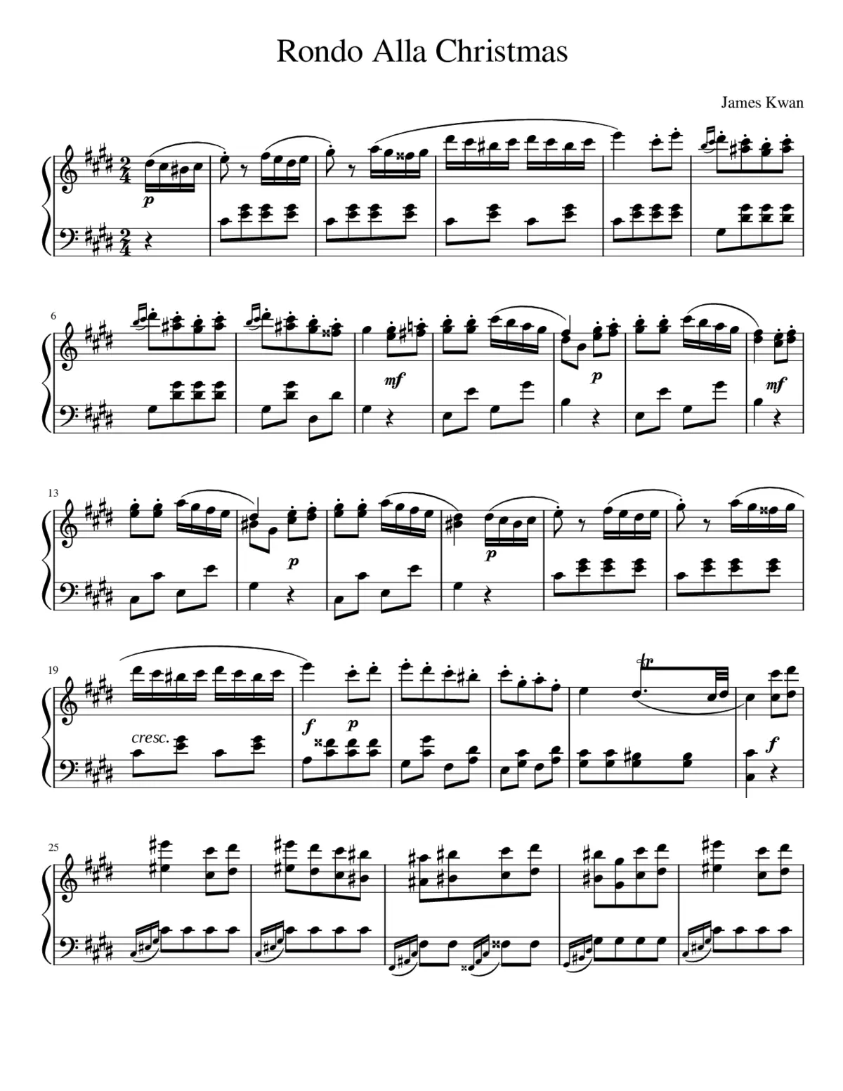 Piano Sonata No. 11 K. 331 (Turkish March) - Page 1