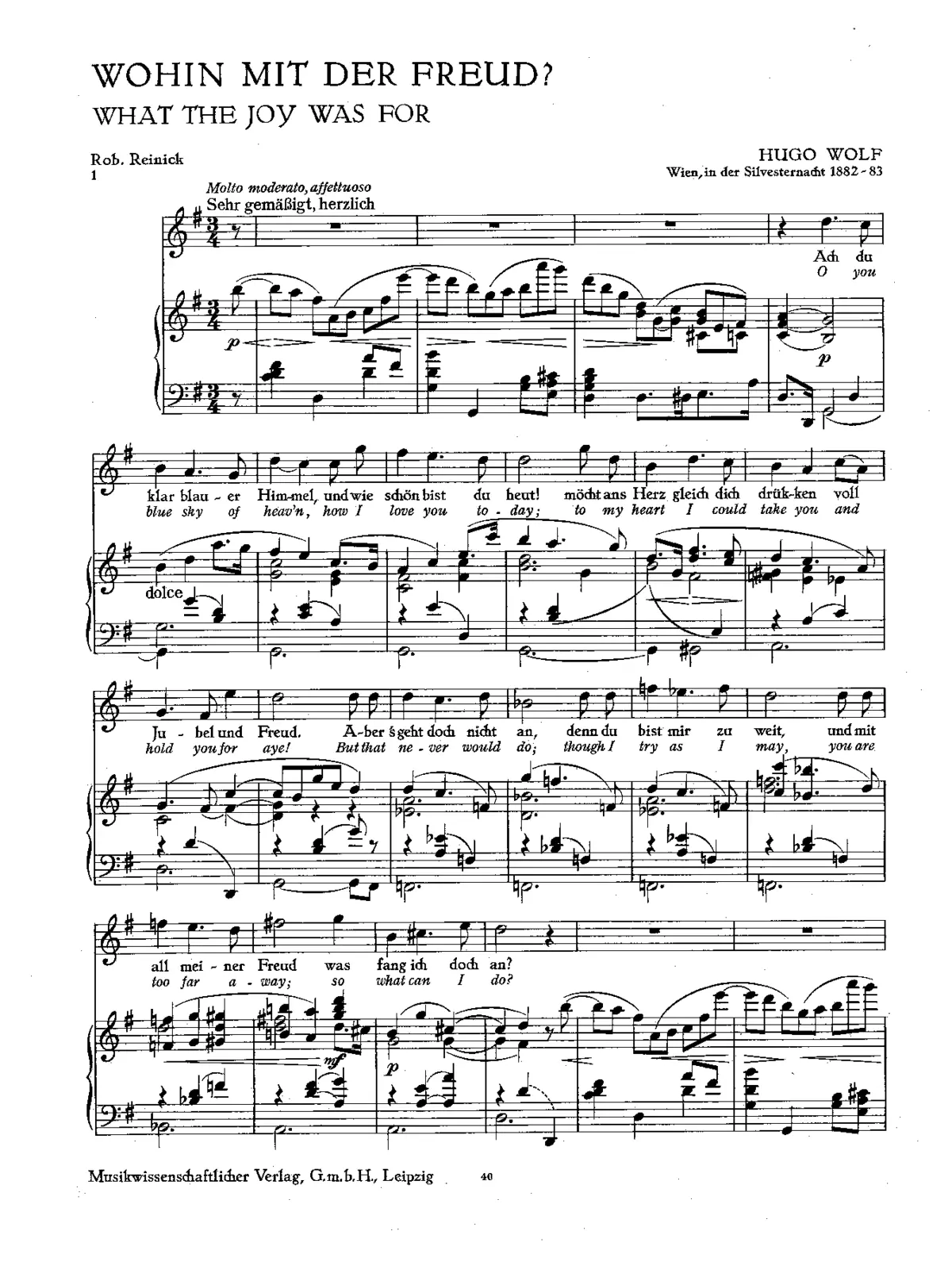 6 Lieder von Robert Reinick - Page 1