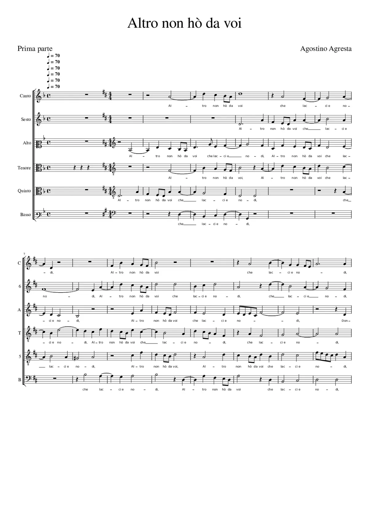 Altro non hò da voi - Page 1