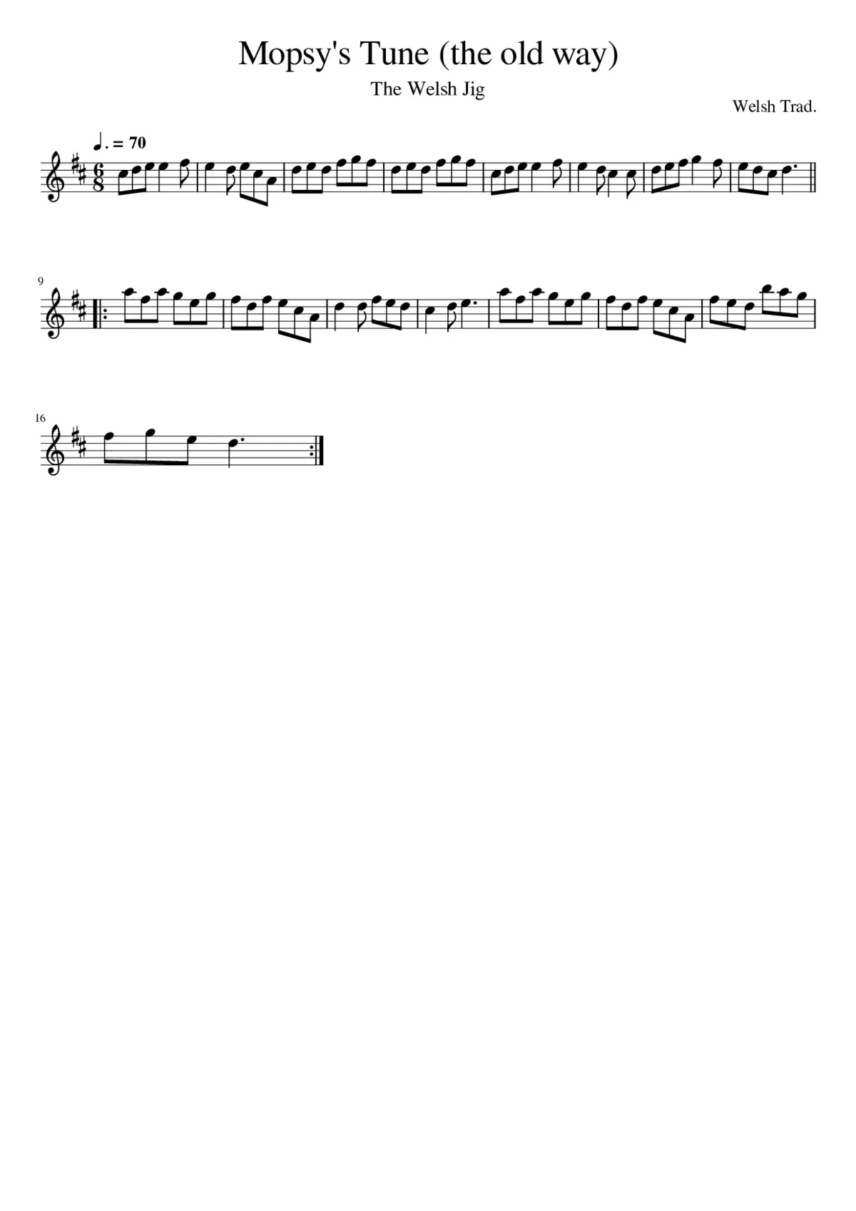 Mopsy's Tune (the old way) - Page 1