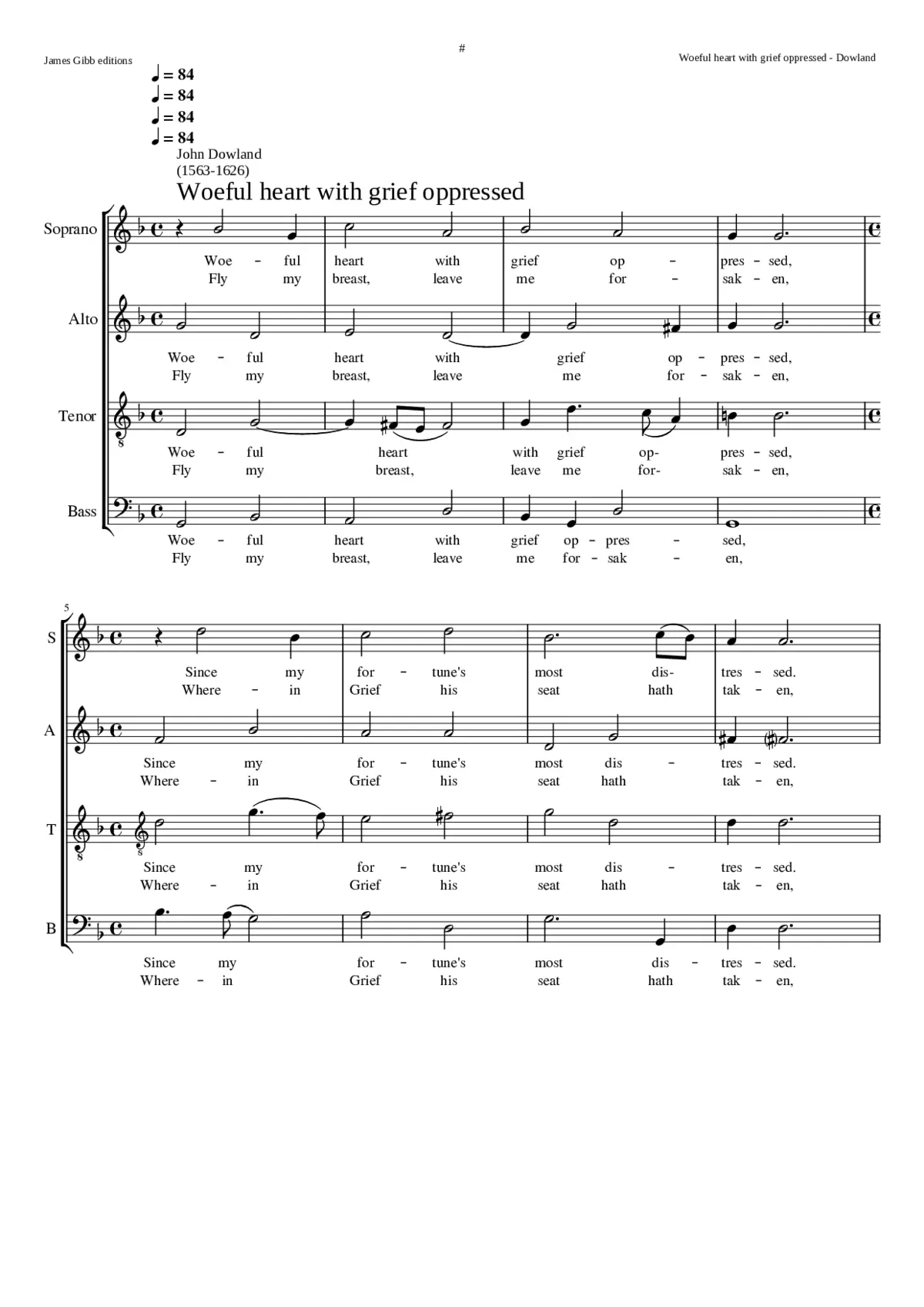 Woeful heart with grief oppressed - Page 1