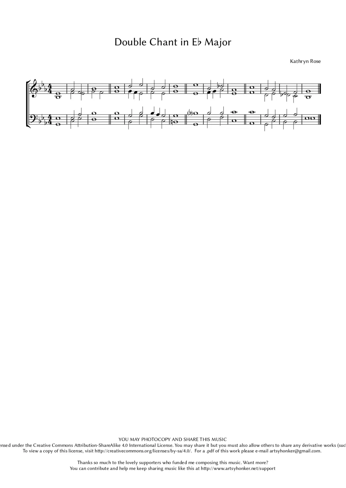 Double Chant in E flat Major - Page 1