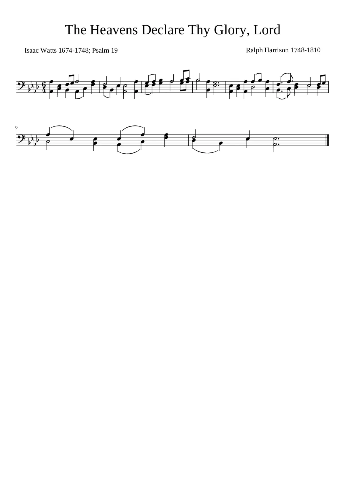 The Heavens Declare Thy Glory Lord; Tenor & Bass - Page 1