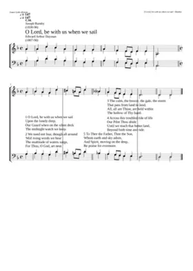 O Lord be with us when we sail