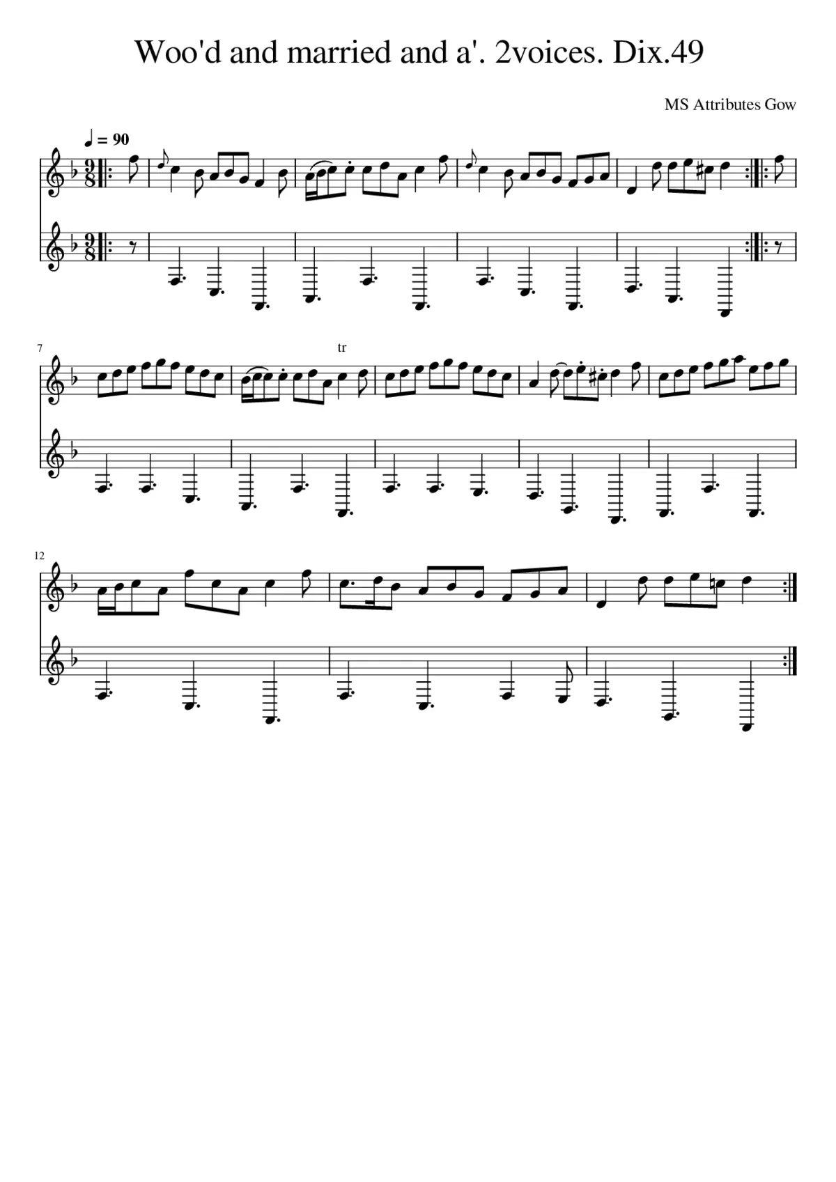 Woo'd and married and a'. 2voices. Dix.49 - Page 1