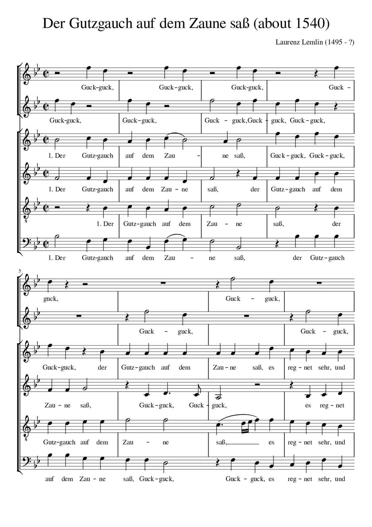 Der Gutzgauch auf dem Zaune saß - Page 1