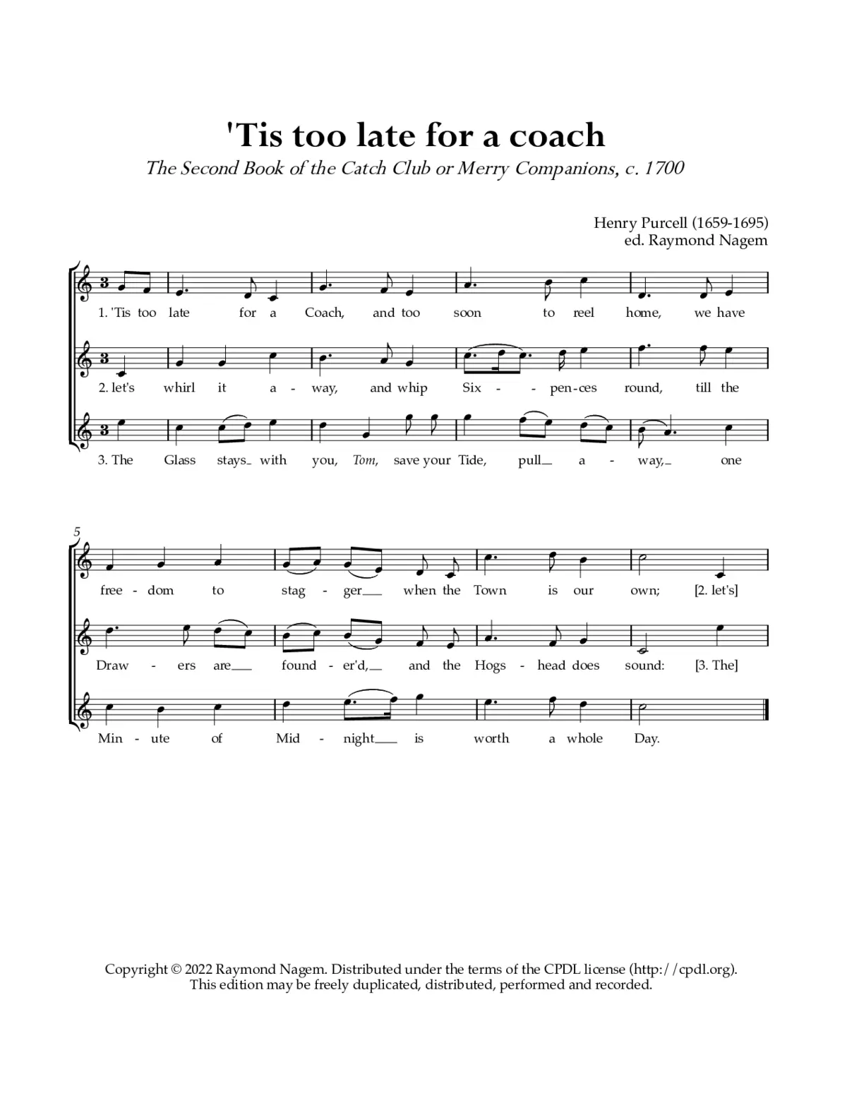 'Tis too late for a coach, Z 280 - Page 1