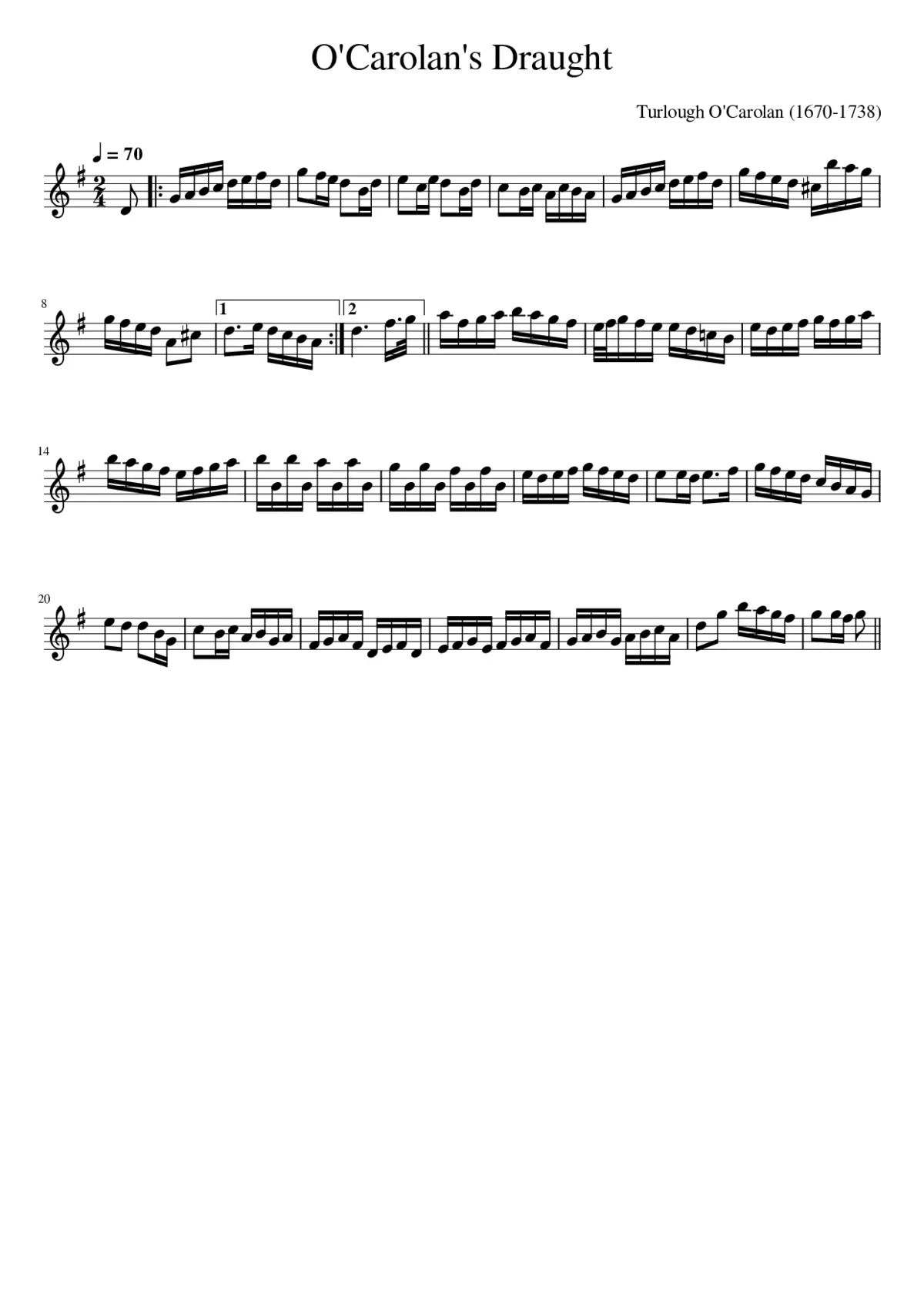 O'Carolan's Draught - Page 1