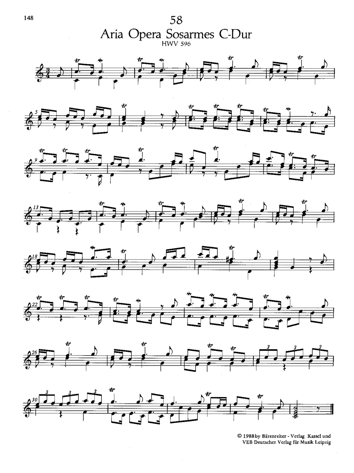 Air in C major, HWV 596 - Page 1
