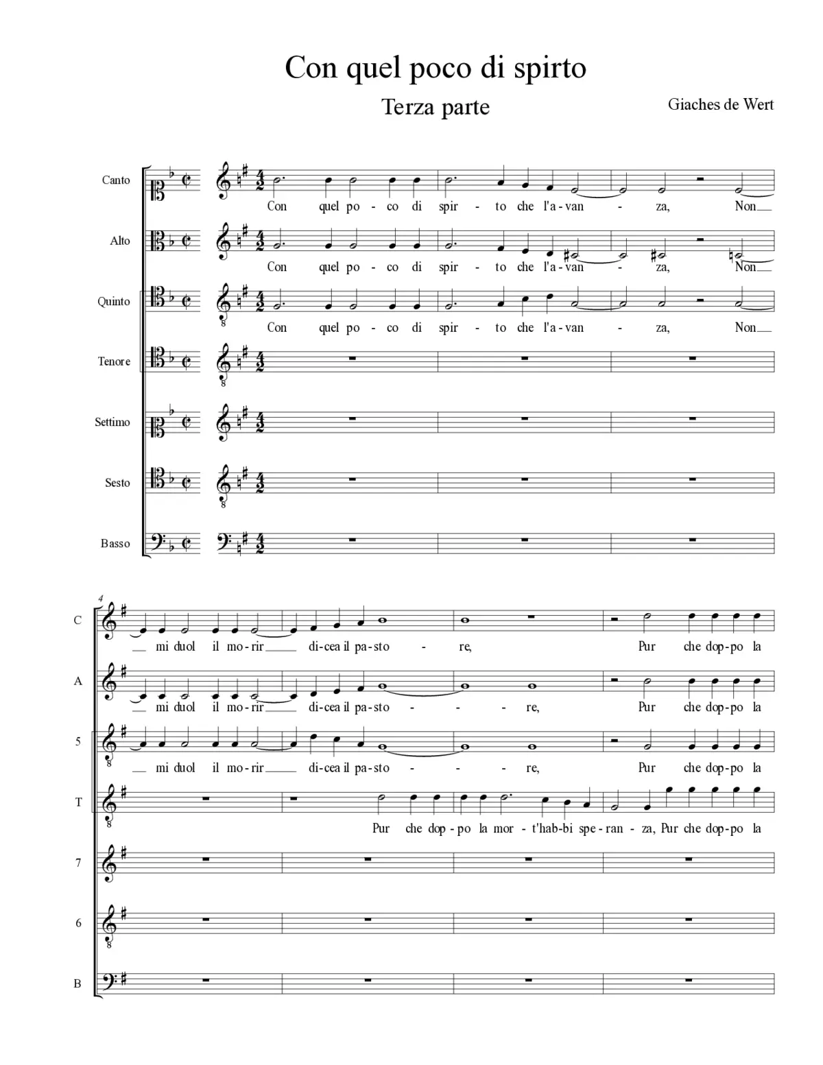 Con quel poco di spirto - Page 1