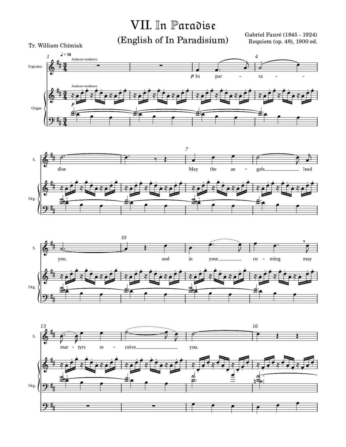 In Paradise SATB from Requiem in D minor, Op. 48 - Page 1