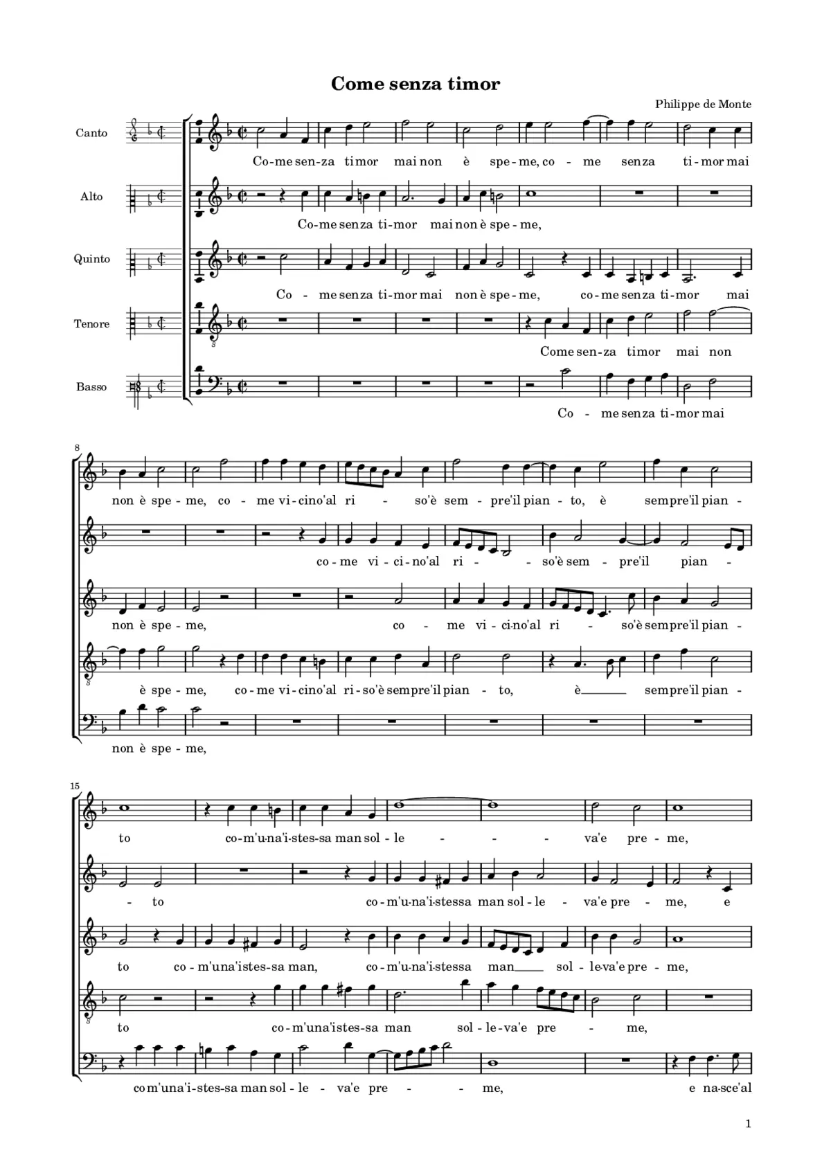 Come senza timor - Page 1