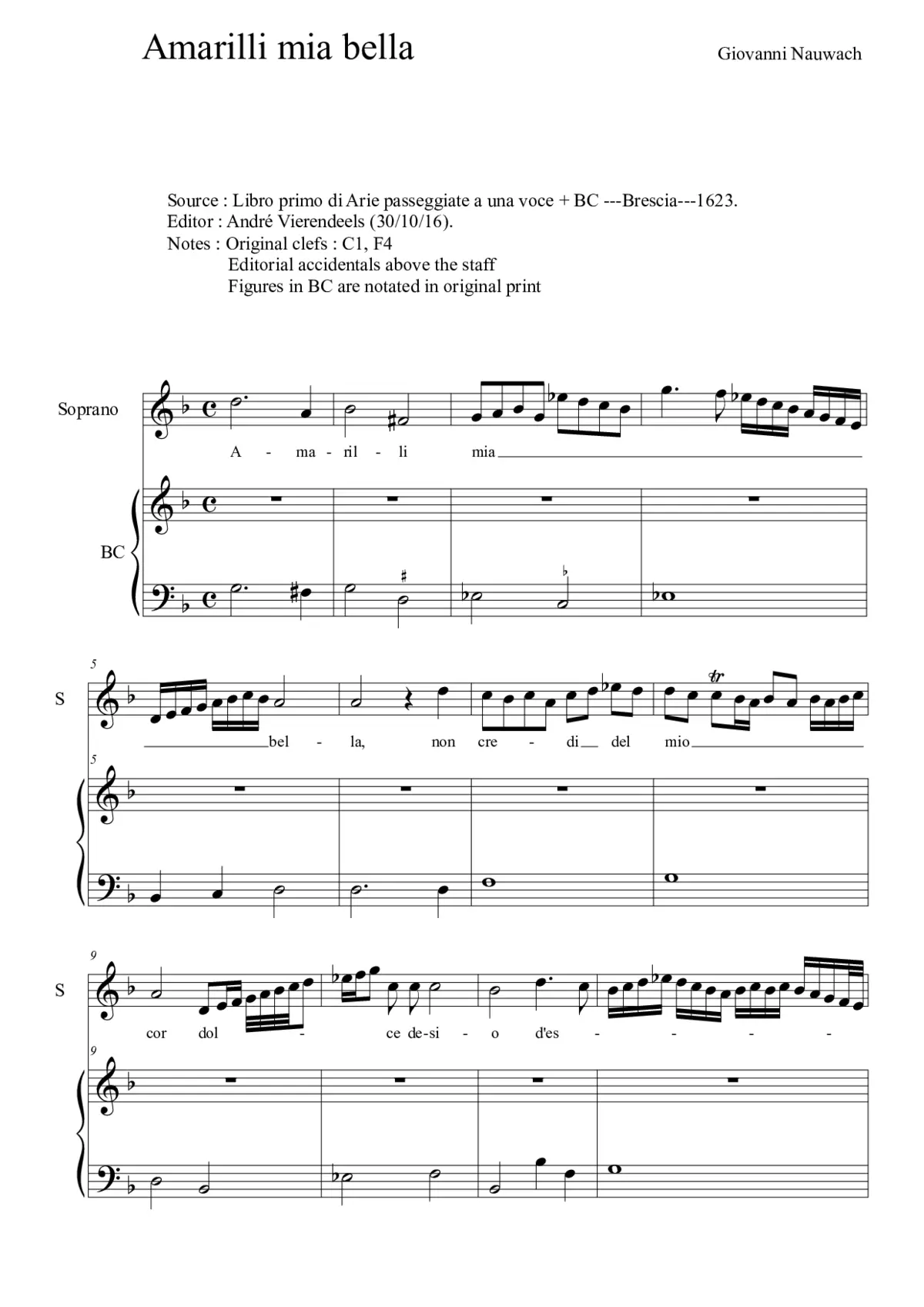 Amarilli mia bella - Page 1