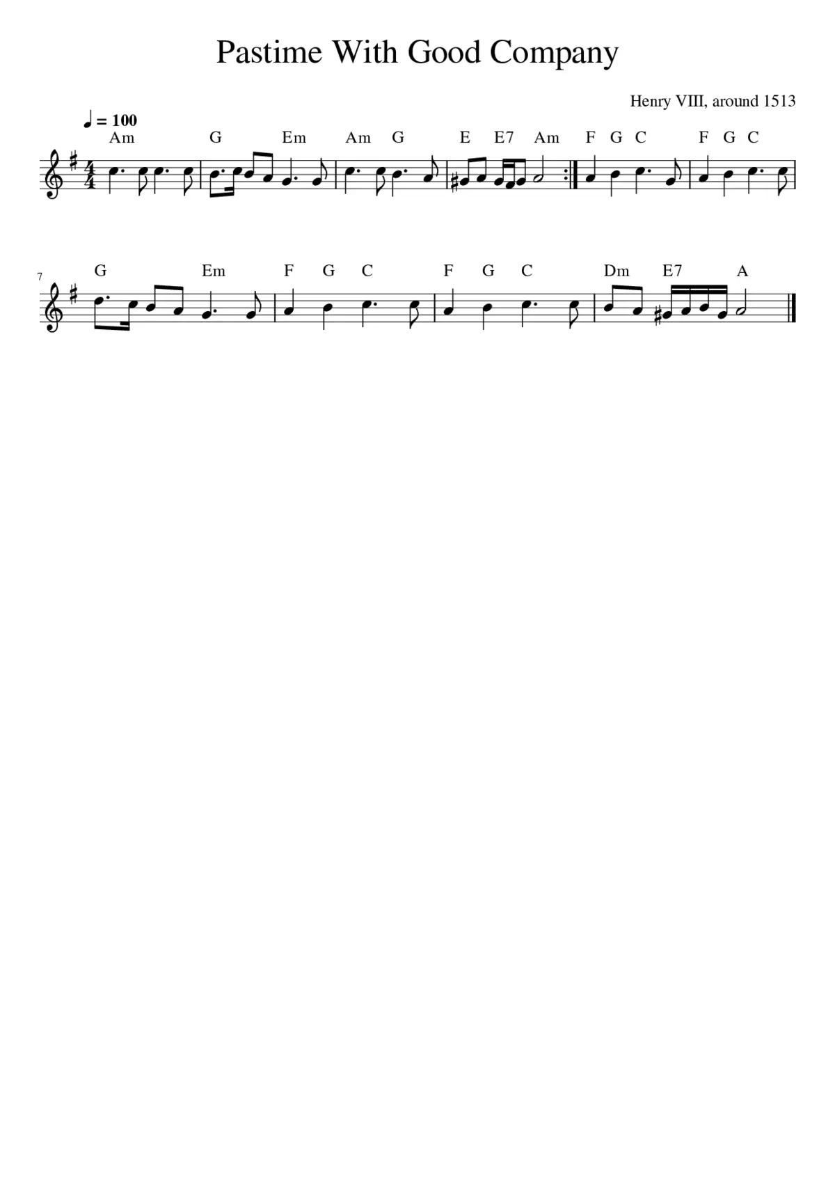 Pastime With Good Company - Page 1