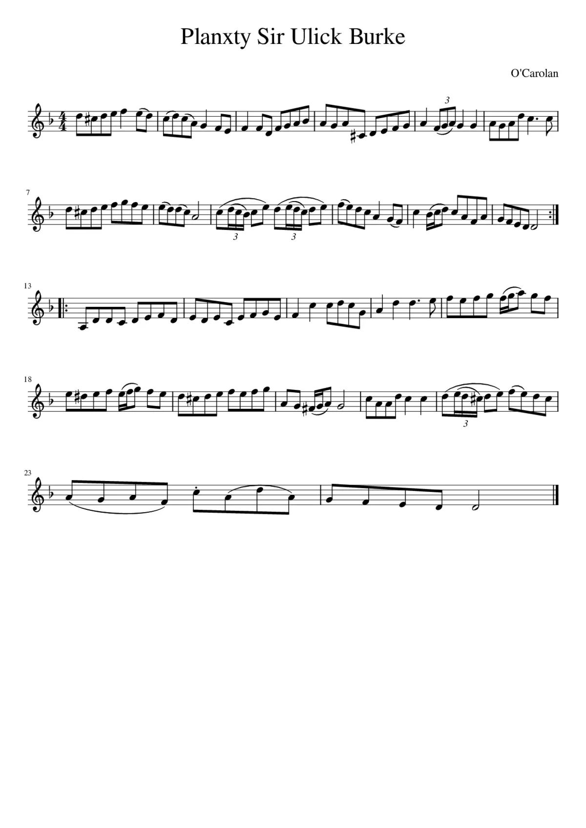 Planxty Sir Ulick Burke - Page 1