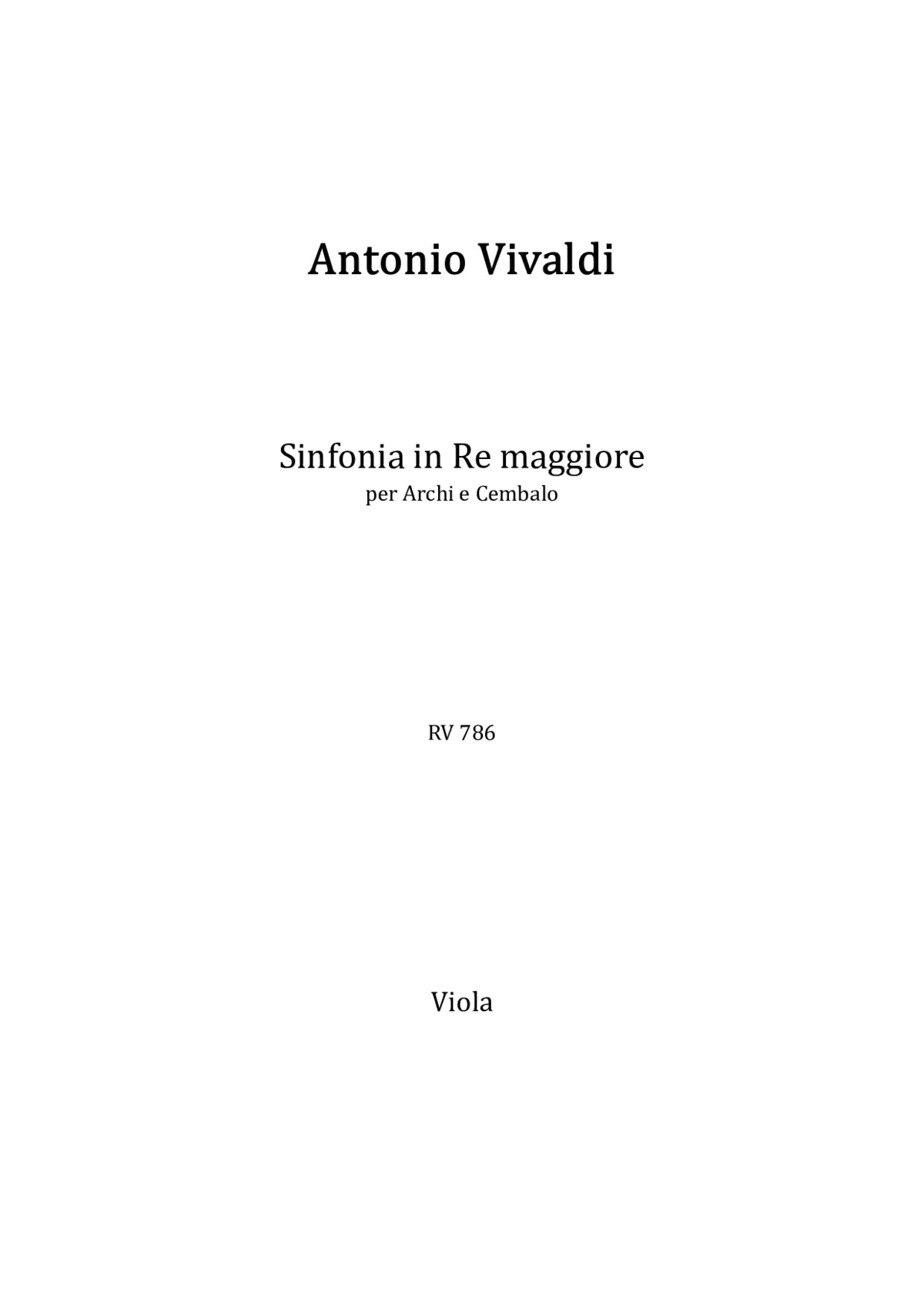 Sinfonia in D major - Page 1