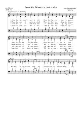 Now the labourer's task is o'er