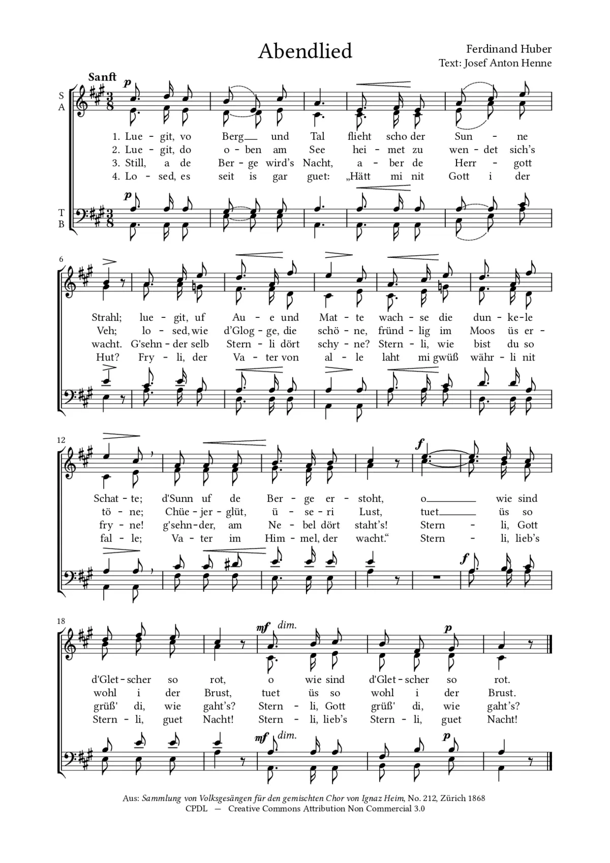Abendlied - Page 1