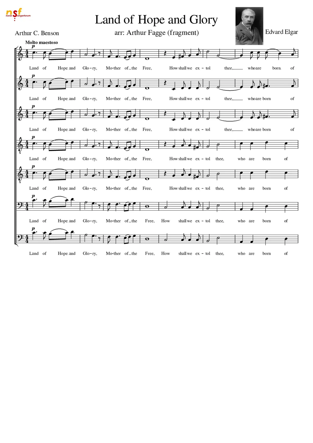 Pomp and Circumstance March No.1 in D major Opus 39 (Land of Hope and Glory) - Page 1
