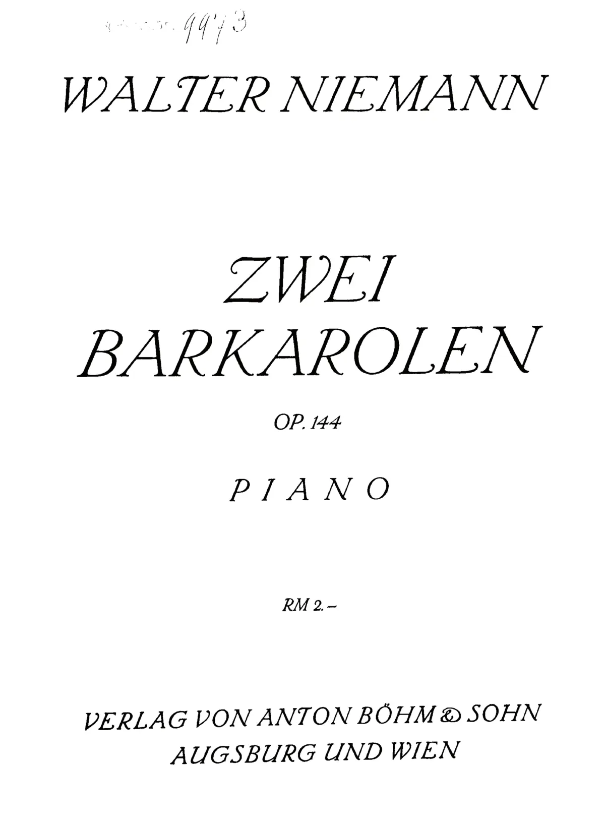 2 Barcarolles - Page 1