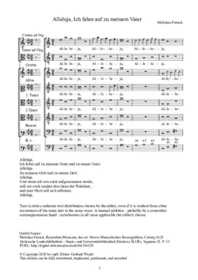 Alleluja, Ich fahre auf zu meinem Vater