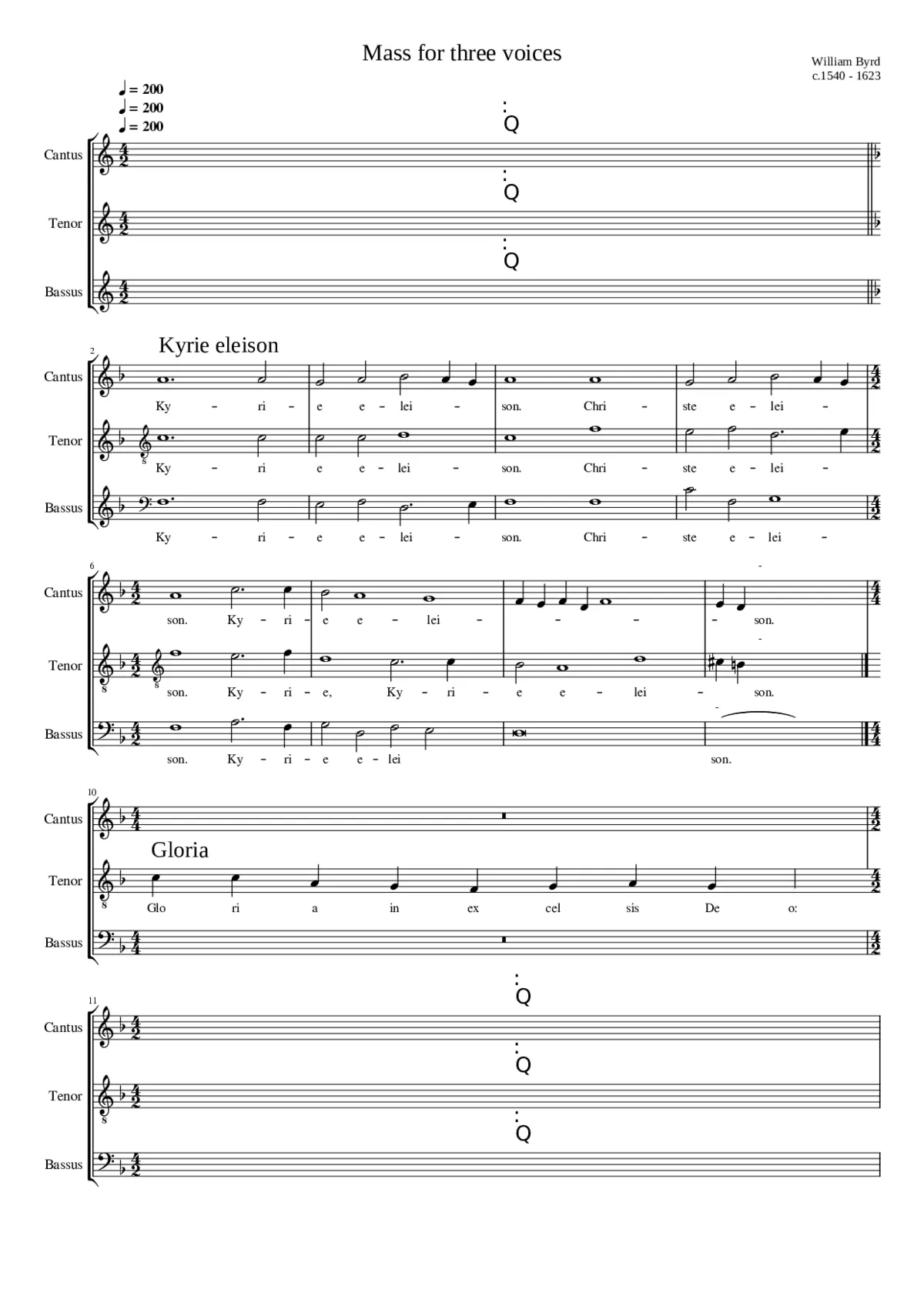 Mass for three voices - Page 1