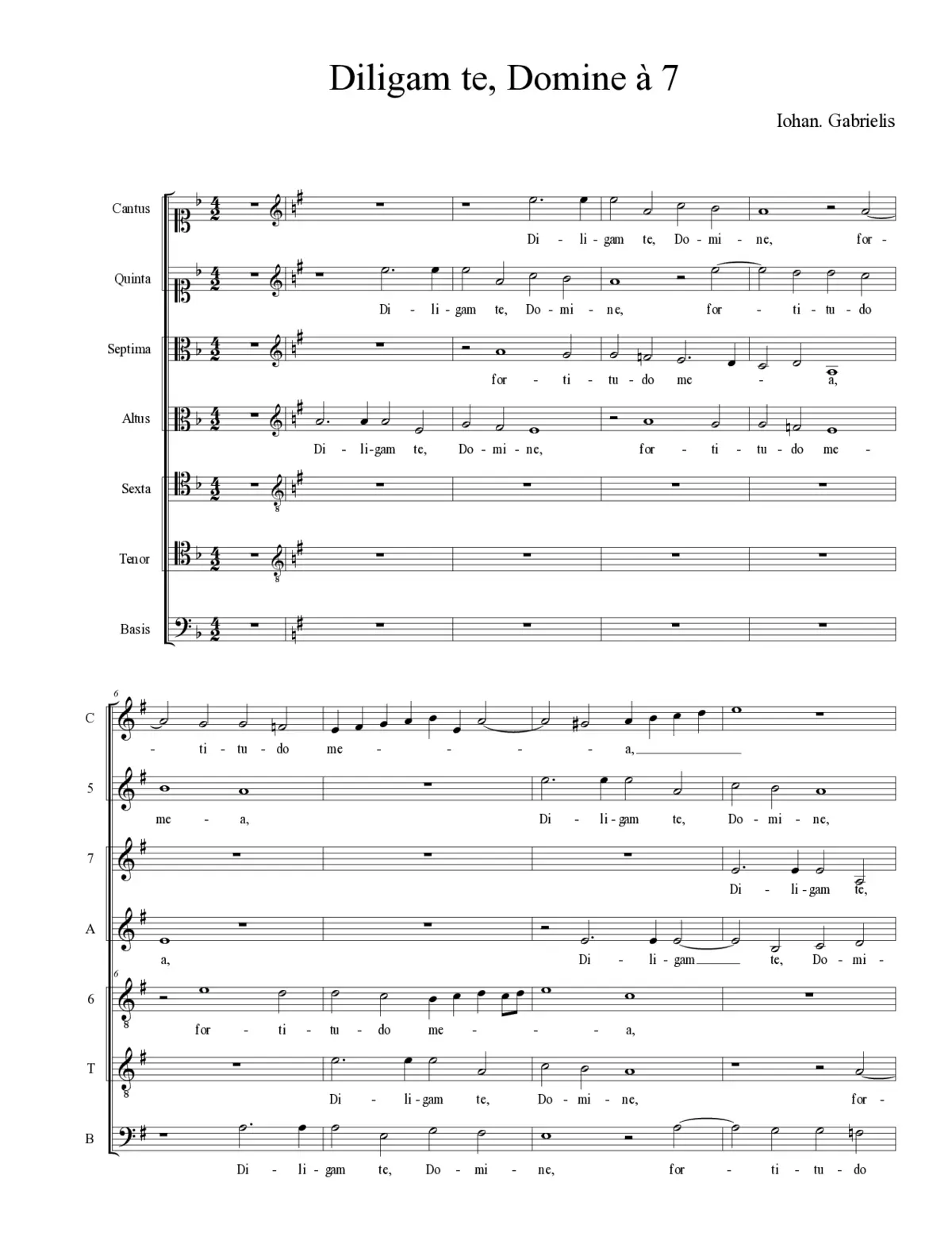 Diligam te, Domine à 7 - Page 1