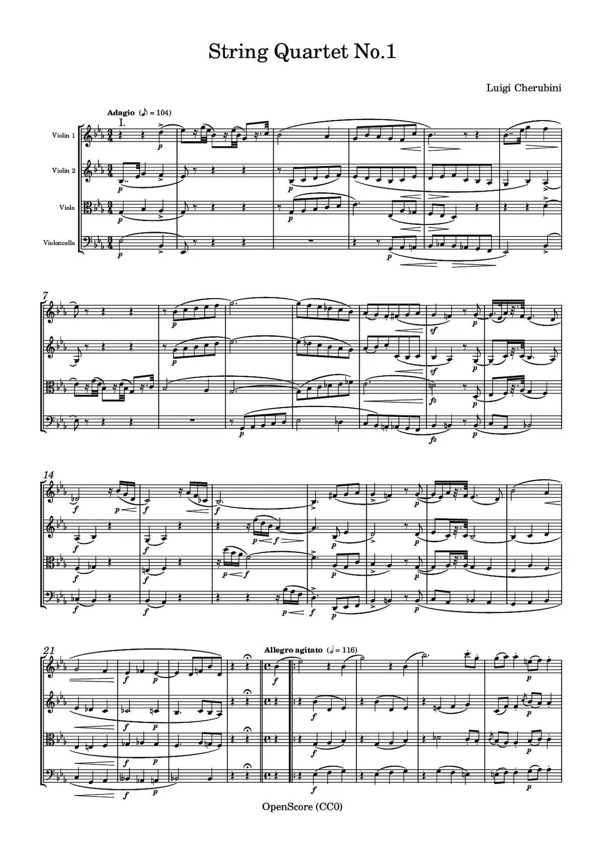 String Quartet No.1 - Page 1