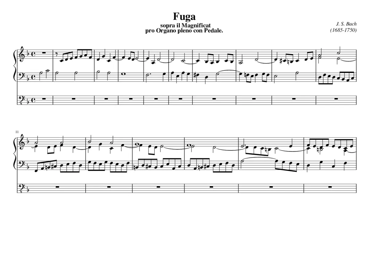 Fuga sopra il Magnificat BWV 733 - Page 1