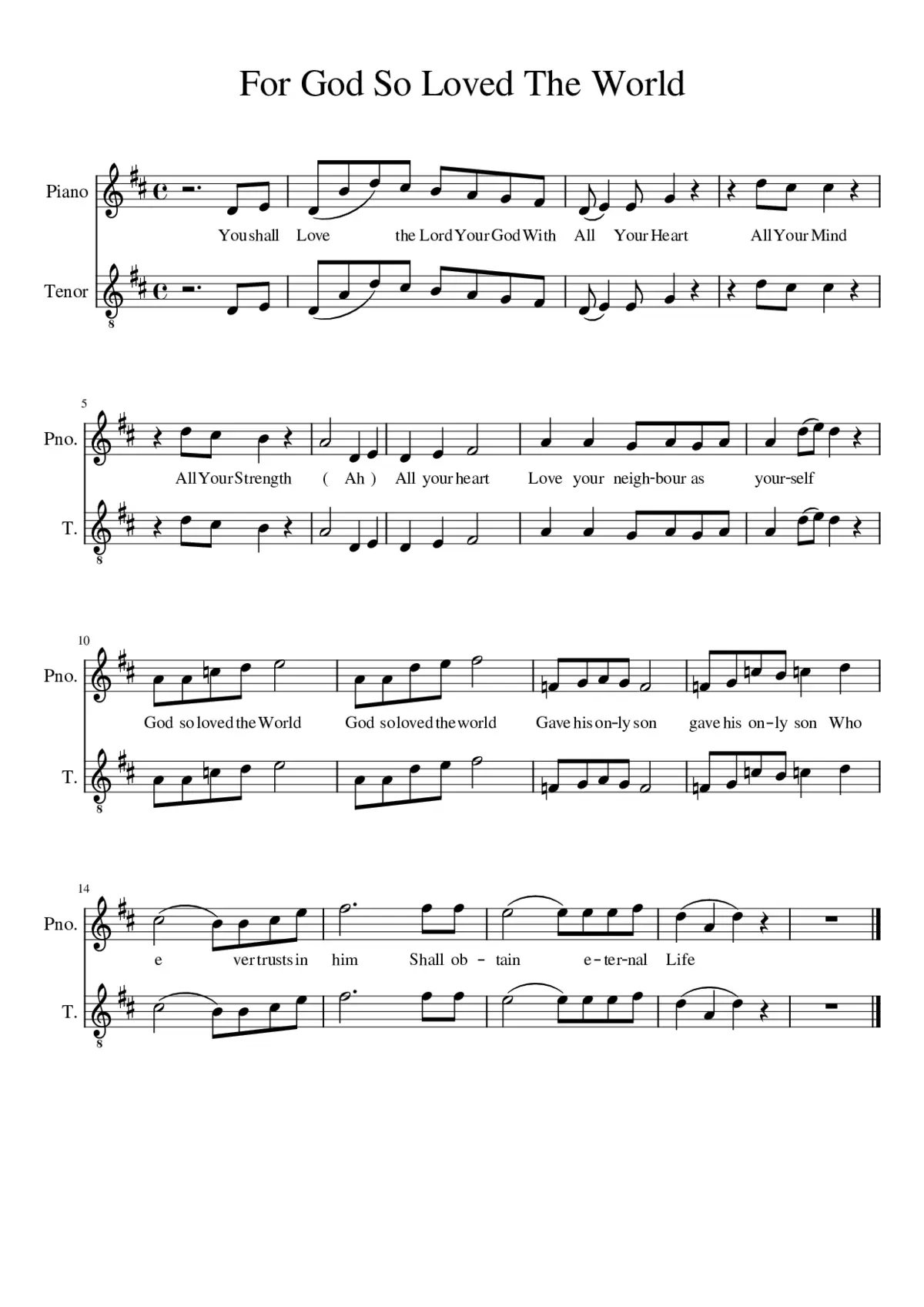 For God So Loved The World - Page 1