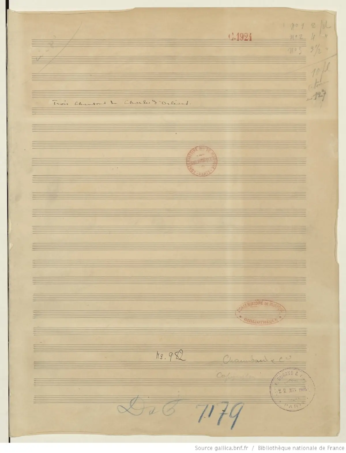 3 Chansons de Charles d'Orléans - Page 1
