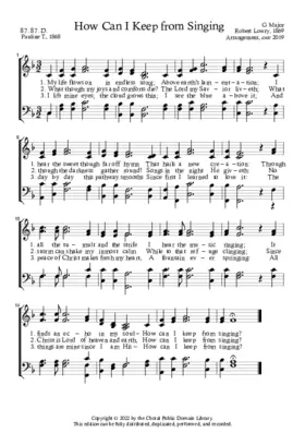 How can I keep from singing