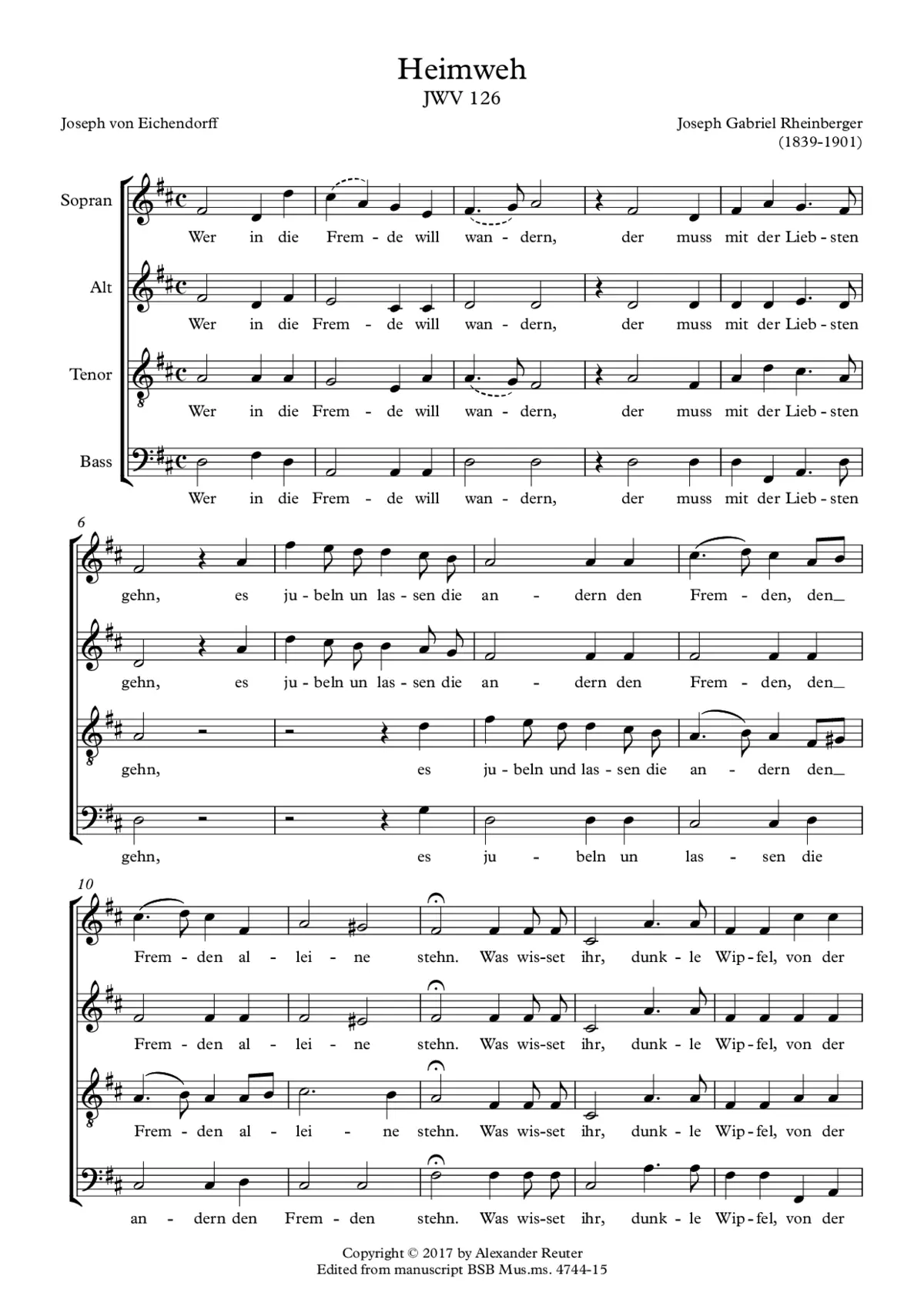 Heimweh, JWV 126 - Page 1