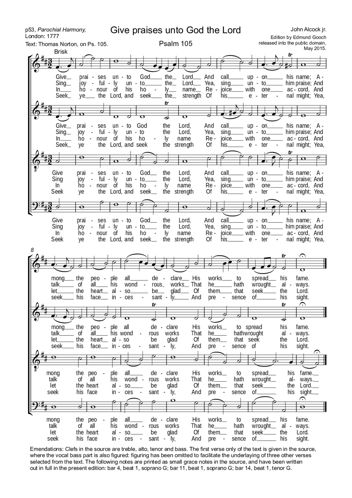 Give praises unto God the Lord - Page 1