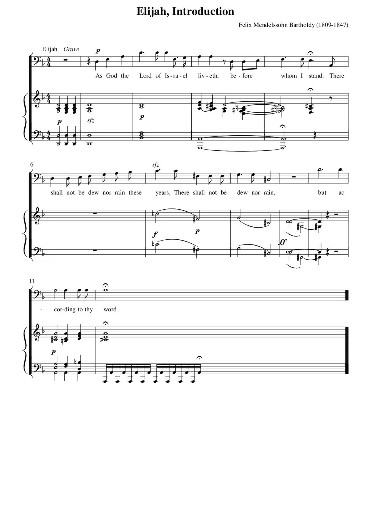 Elias (Elijah), Op. 70 - Page 1