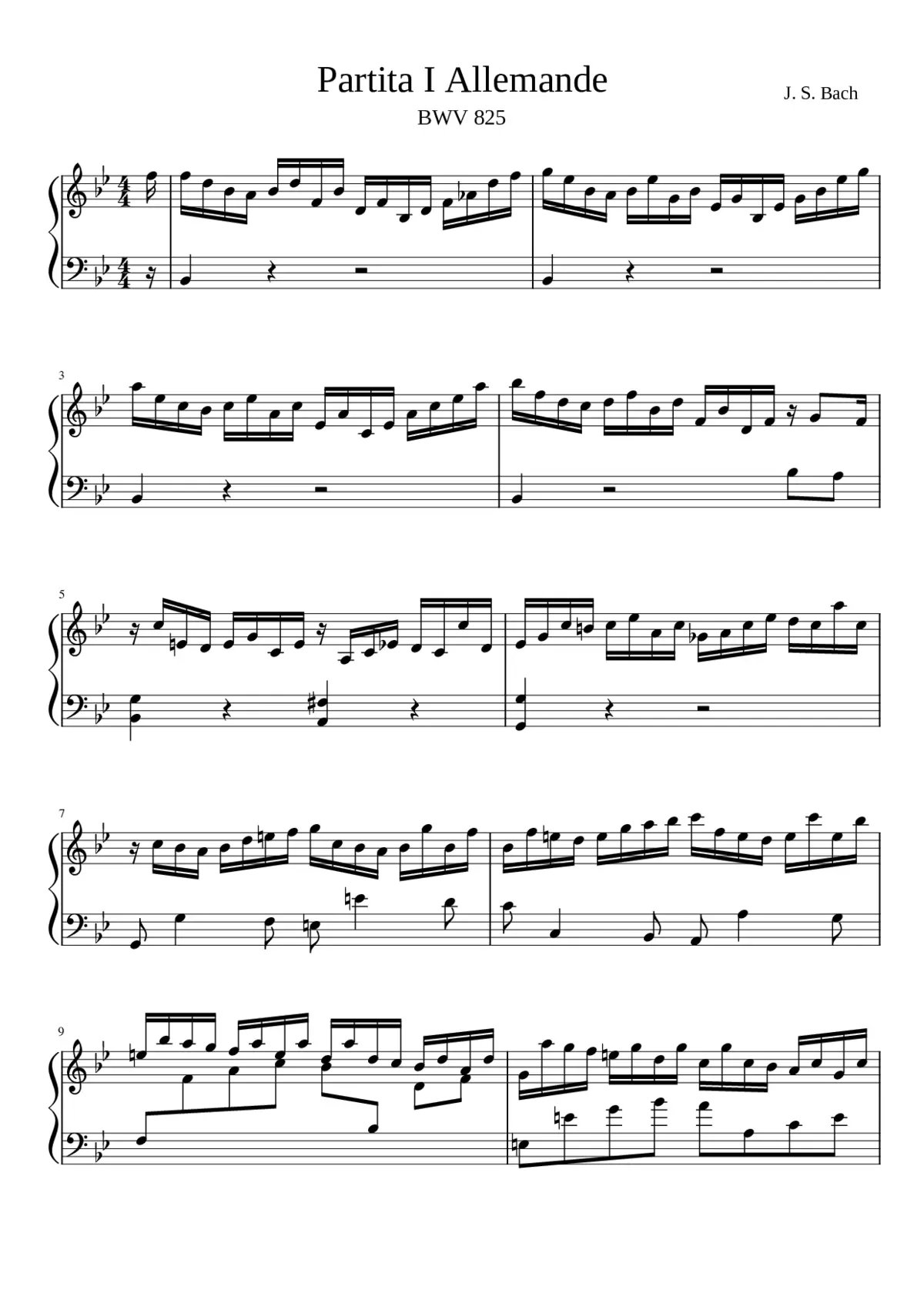 Partita in B-flat major BWV 825 - Page 1